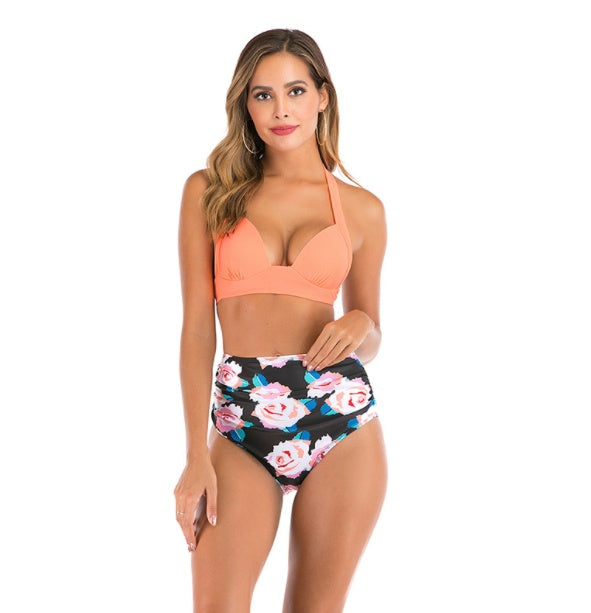 Sexy Printed High-waisted Two-piece Swimsuit