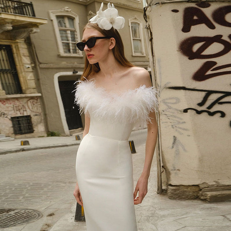 Patchwork Feathers Dress