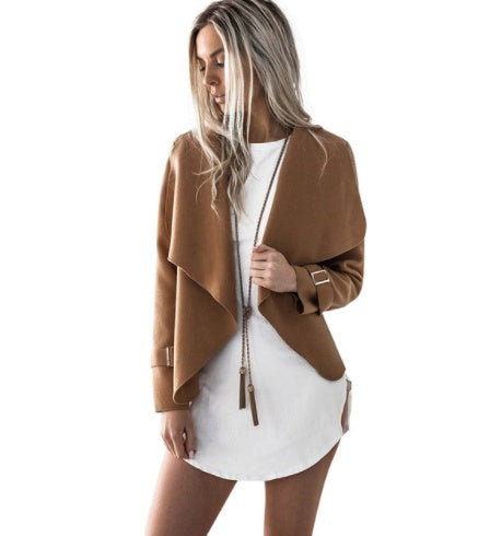 speed sells autumn and winter new women's clothing Europe and the United States explosions irregular woolen coat
