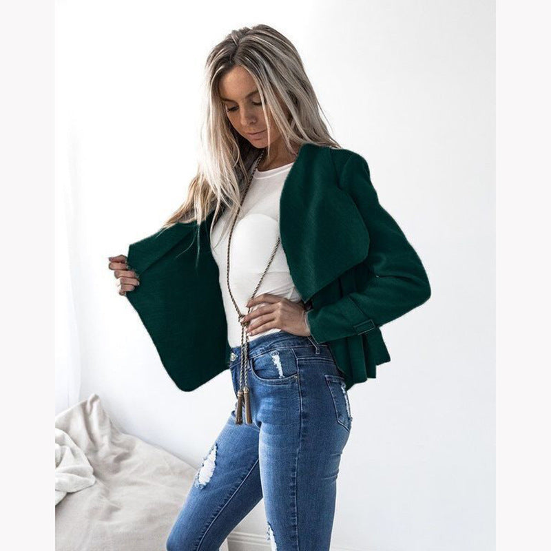 speed sells autumn and winter new women's clothing Europe and the United States explosions irregular woolen coat