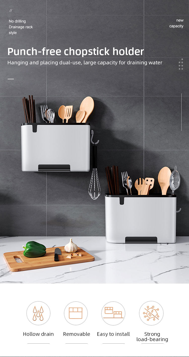Kitchen Household Wall Mounted Chopsticks Cage Rack