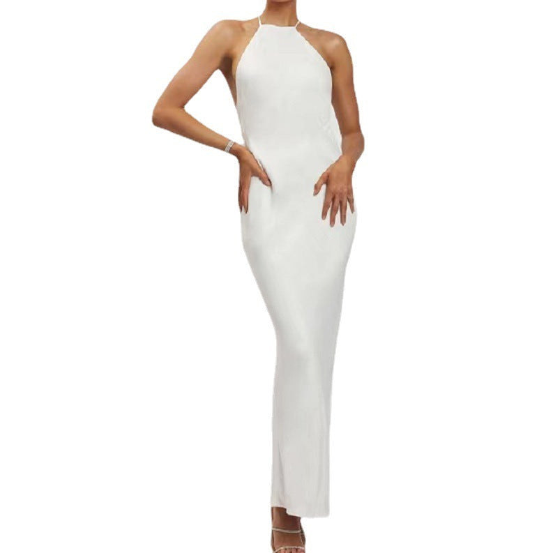 Summer White Women's Polyester Neck Dress
