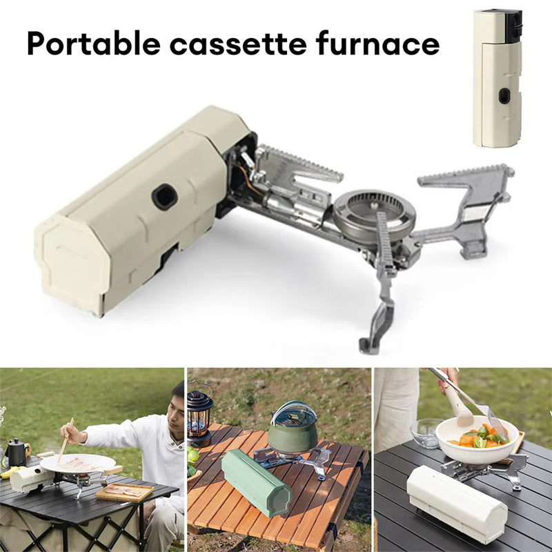 Home Finds - Camping Gas Stove Portable Folding Cassette Stove Outdoor Hiking BBQ Travel Cooking Grill Cooker Gas Burner Food Heating Tool Kitchen Gadgets