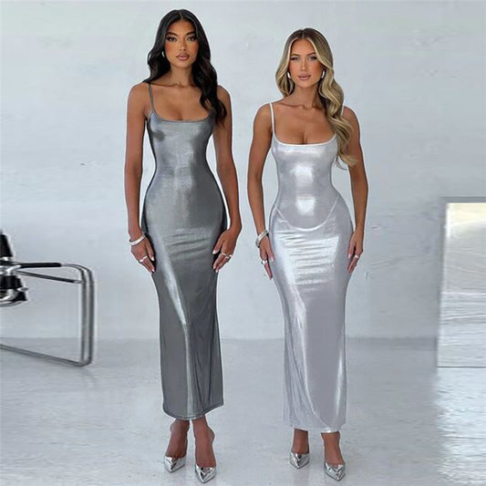 Sling Off-neck Slim Fit Temperament Sheath Dress