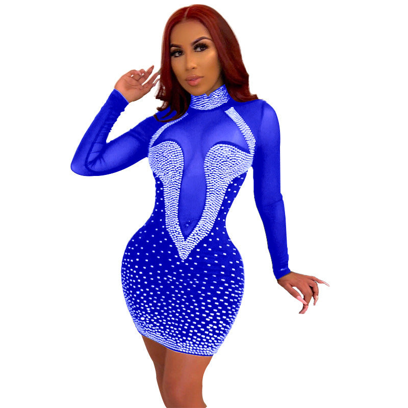 Net yarn nightclub dress