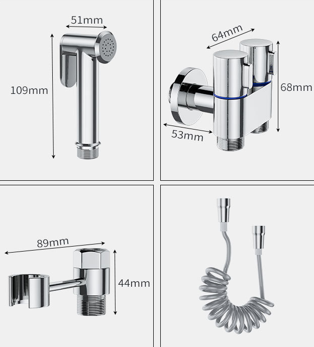 Toilet Spray High Pressure Flushing One In Two Out Angle Valve Set