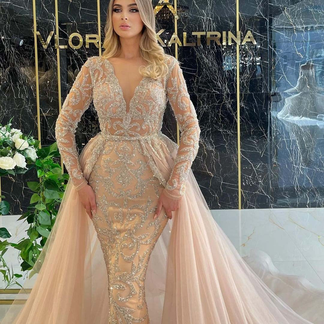 French Style Long Sleeved Bridal Dress