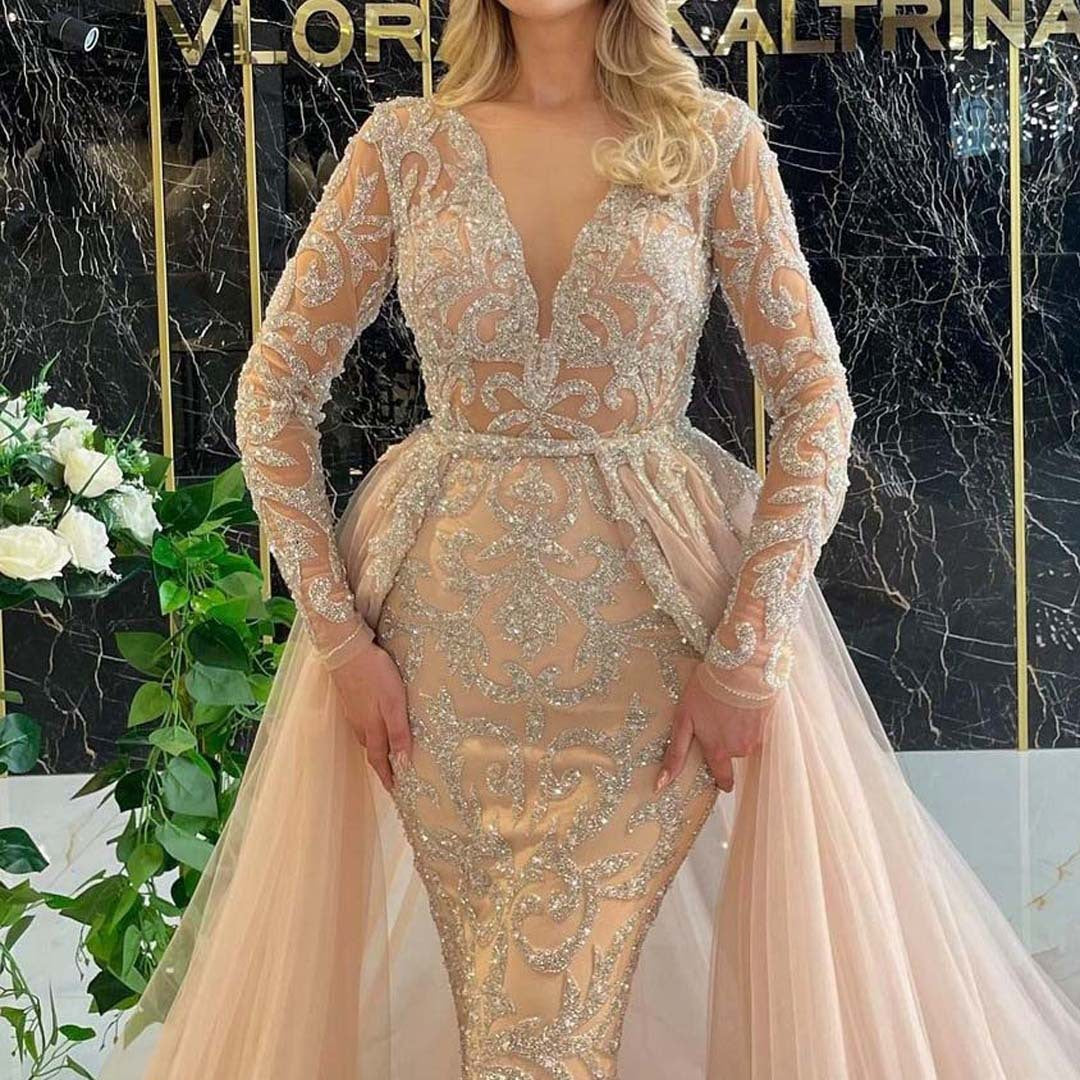 French Style Long Sleeved Bridal Dress