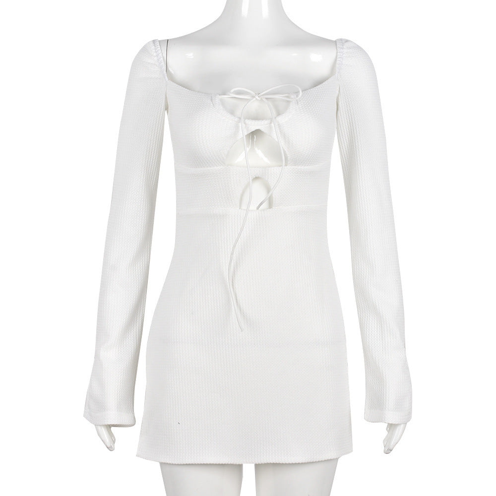 Women's Lace-up Cut-out Split Dress