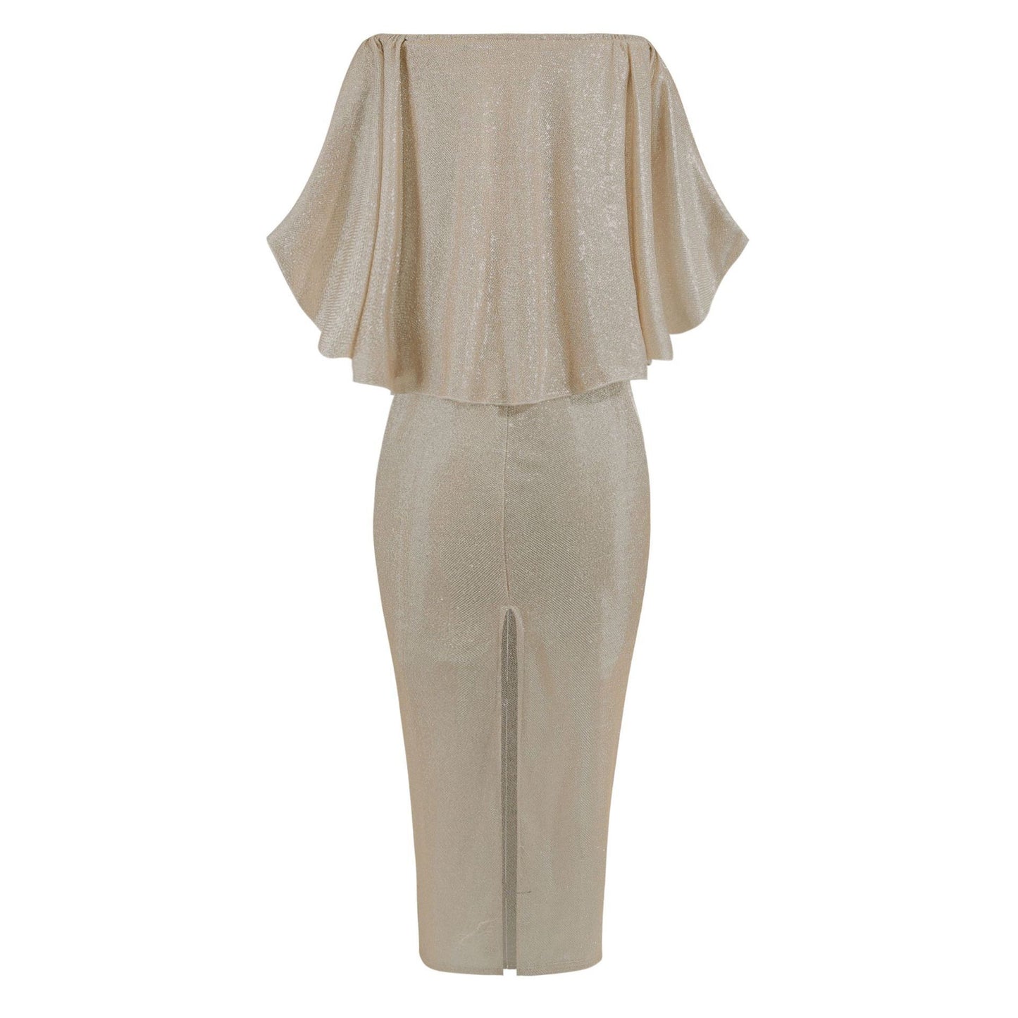 One-shoulder Dress With Big Ruffled Back And Wrapped Chest