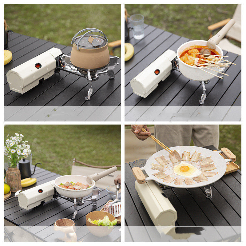 Home Finds - Camping Gas Stove Portable Folding Cassette Stove Outdoor Hiking BBQ Travel Cooking Grill Cooker Gas Burner Food Heating Tool Kitchen Gadgets