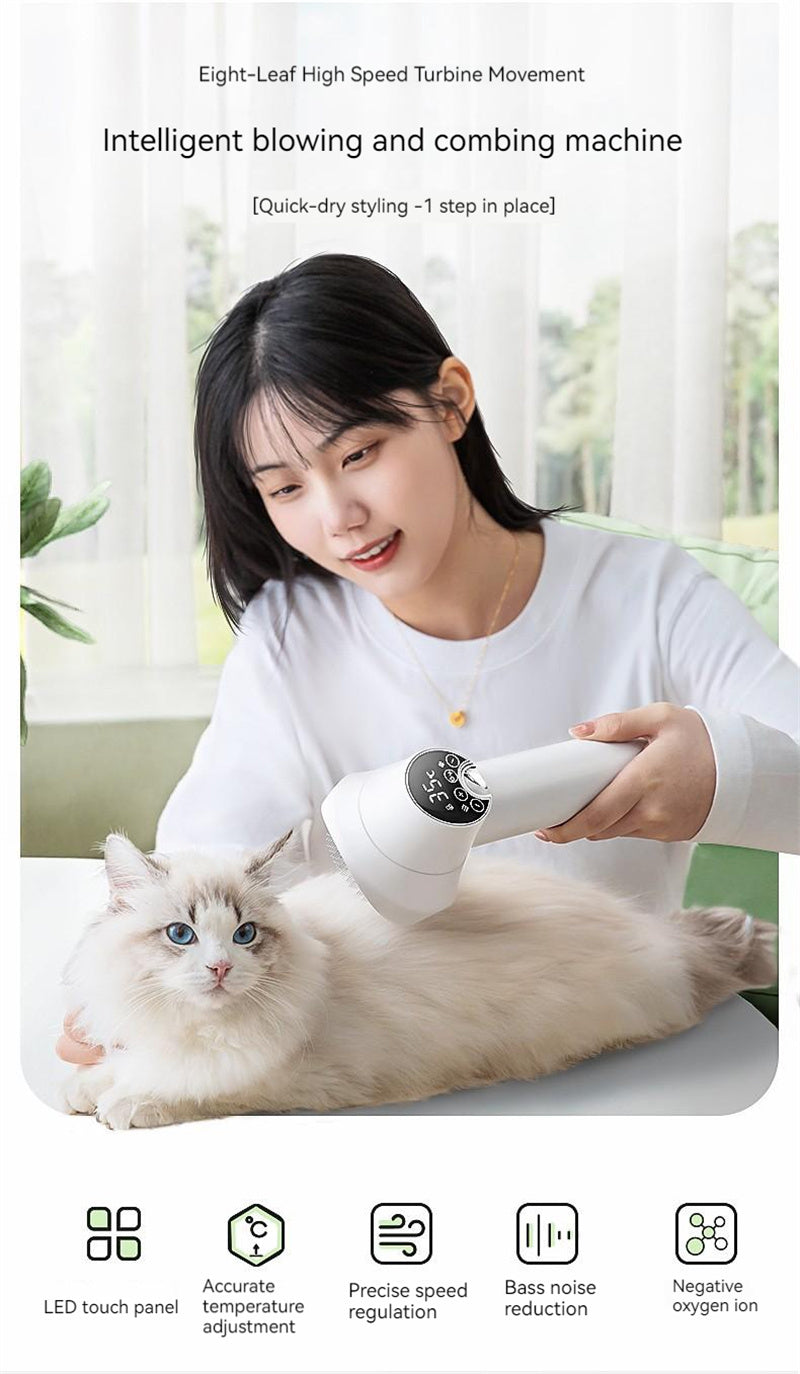 Smart Pet Hair Dryer Dog Golden Retriever Cat Grooming Hairdressing Blow & Comb Silent No Harm Pet Cleaning Supplies Pet Products