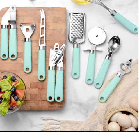 Home Finds - Creative Plastic Handle Stainless Steel Kitchen Utensils