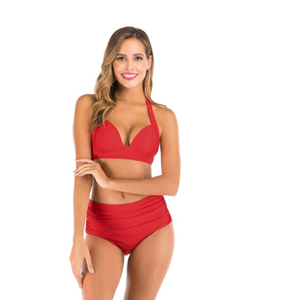 Sexy Printed High-waisted Two-piece Swimsuit
