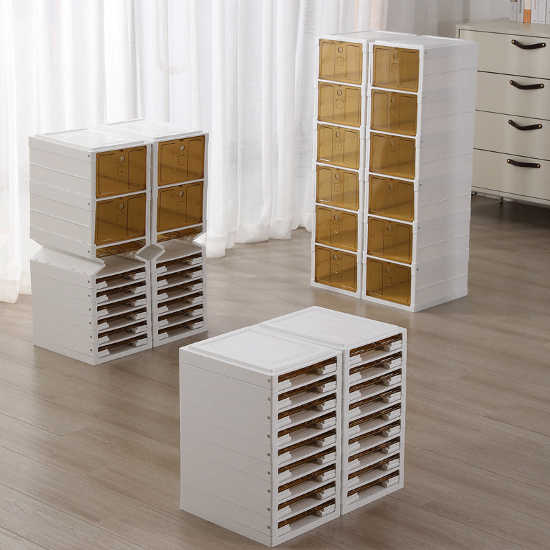 Home Finds - Free Installation Shoe Box Transparent Folding Drawer Type