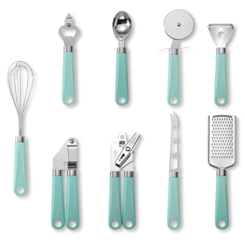 Home Finds - Creative Plastic Handle Stainless Steel Kitchen Utensils