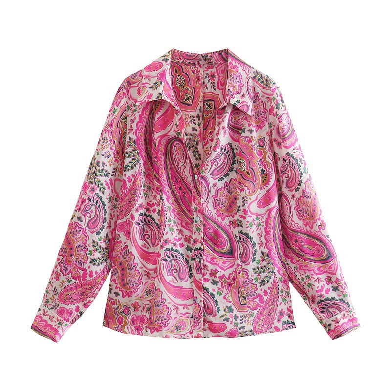 New Women's Retro Casual Printed Shirt Top
