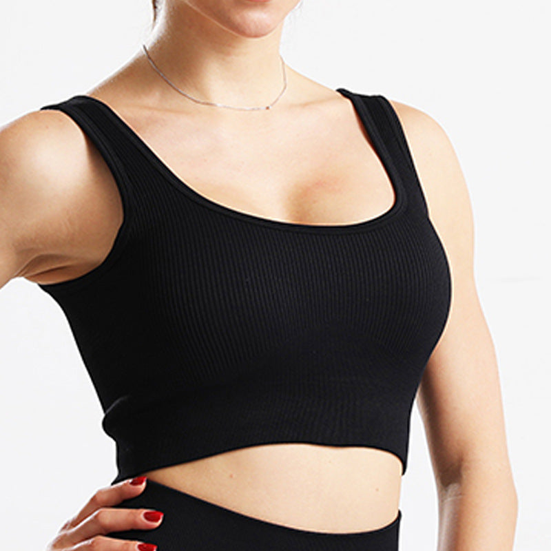 Seamless Knitted Sports Bra Fitness Yoga Collar