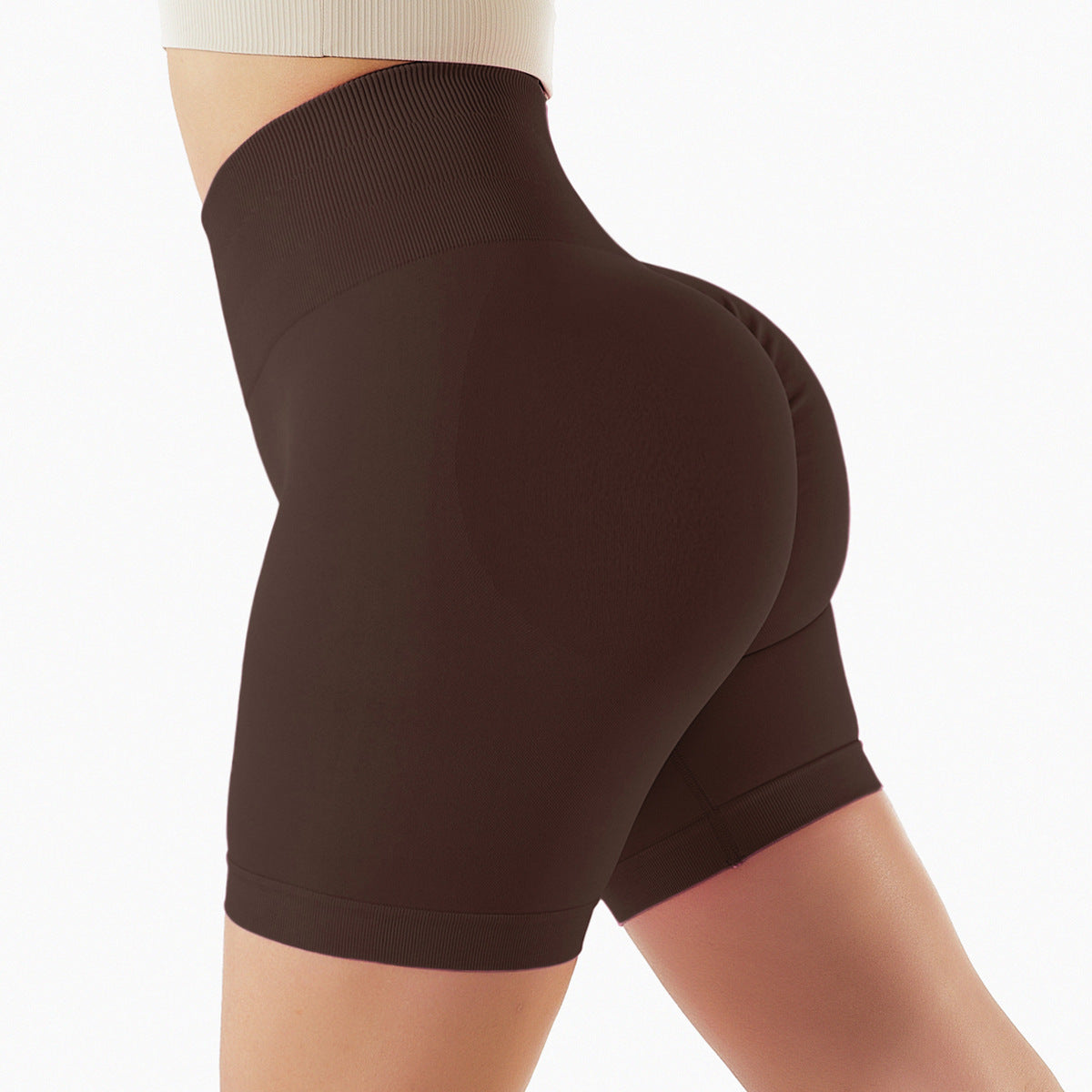 Seamless Yoga Shorts In Europe And The United States With High Hips And Waist