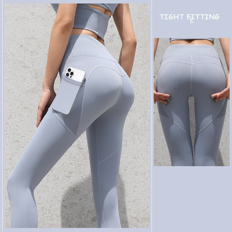 High Waist Push Up Pants With Pockets