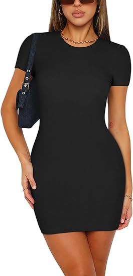 Women's Sexy Round Neck Tight Short Dress