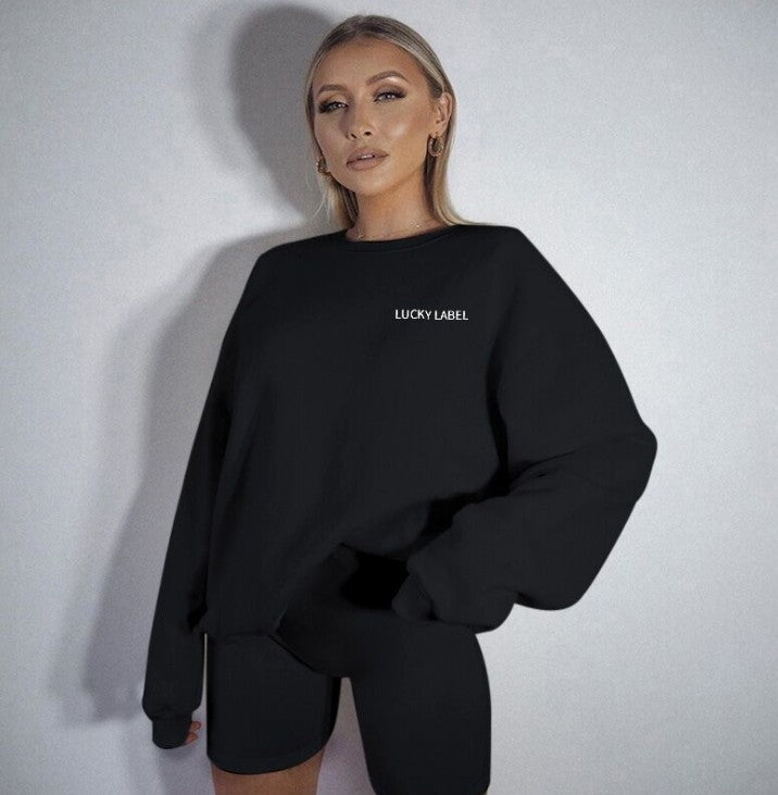 Letter embroidery sweater home pajamas casual suit