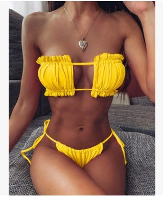 New Trend Fashion Hollow Sexy Bikini Skinny Swimsuit Thickened Thong Beach Bikini Suit