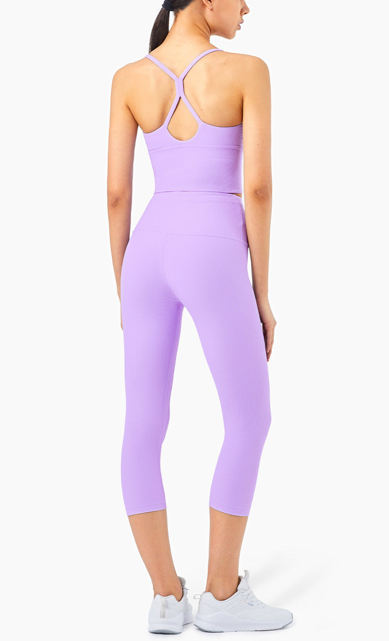 High-waisted Peach Hip-lifting Sports Fitness Cropped Pants