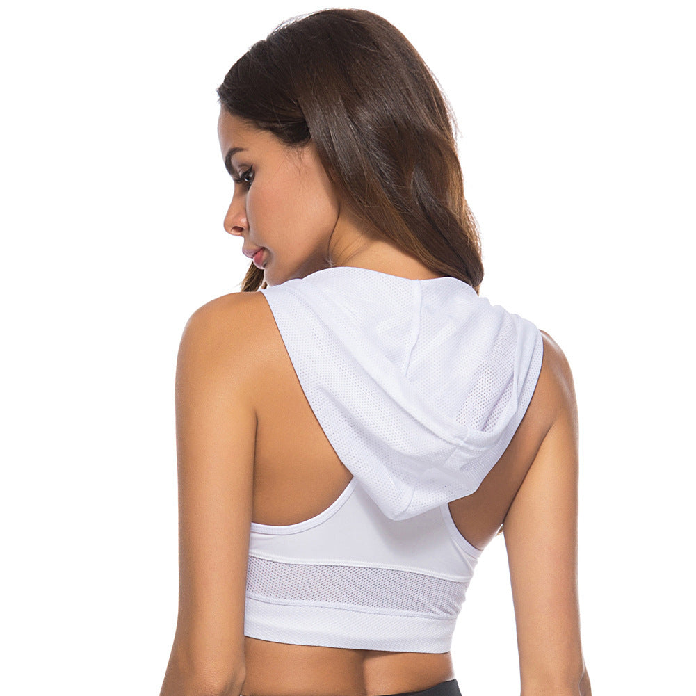 Hooded Sports Running Quick-drying Yoga Vest