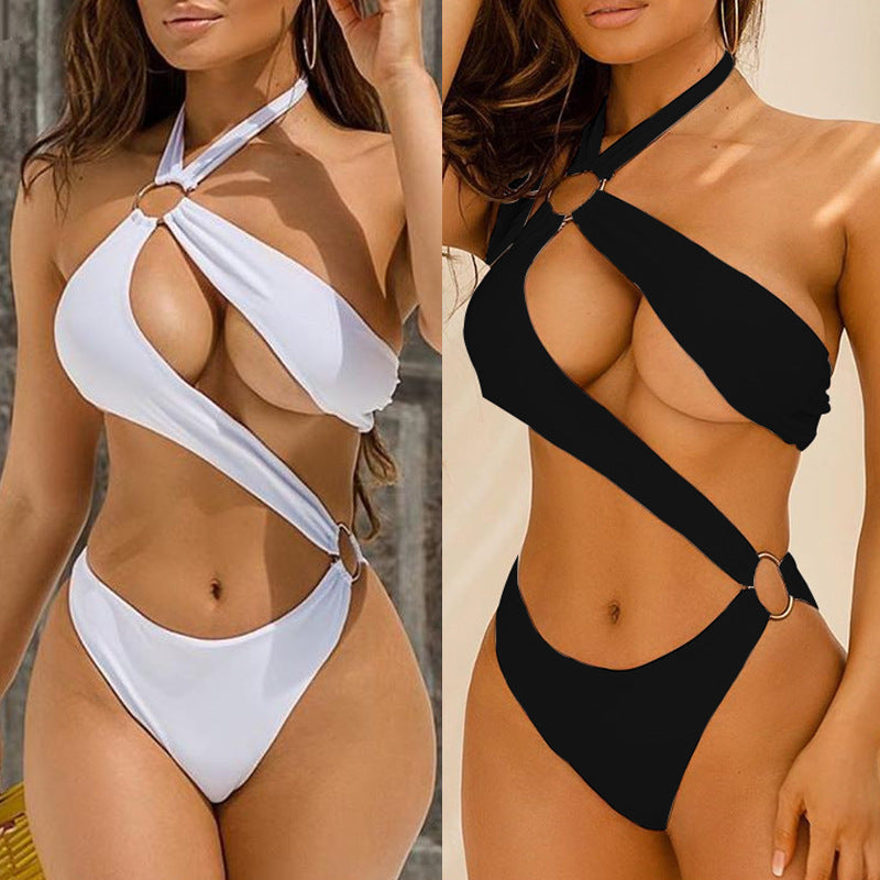 Metal Ring Strap Swimsuit