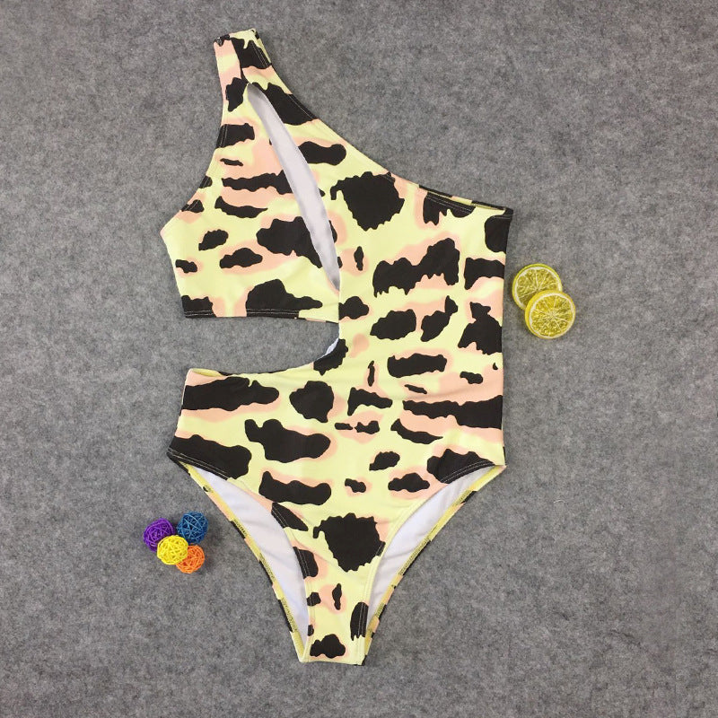 One-Piece Swimsuit Leopard Print One-Piece Swimsuit European and American Bikini