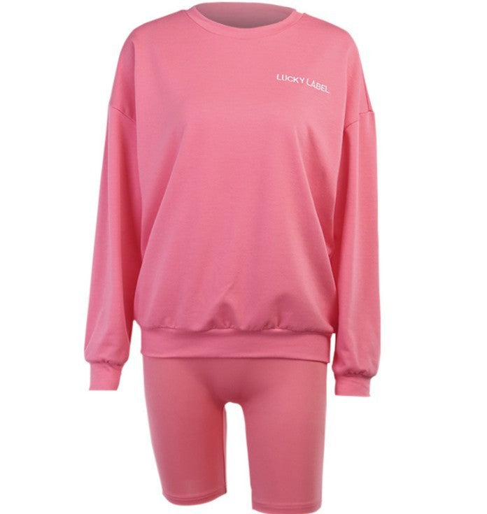 Letter embroidery sweater home pajamas casual suit