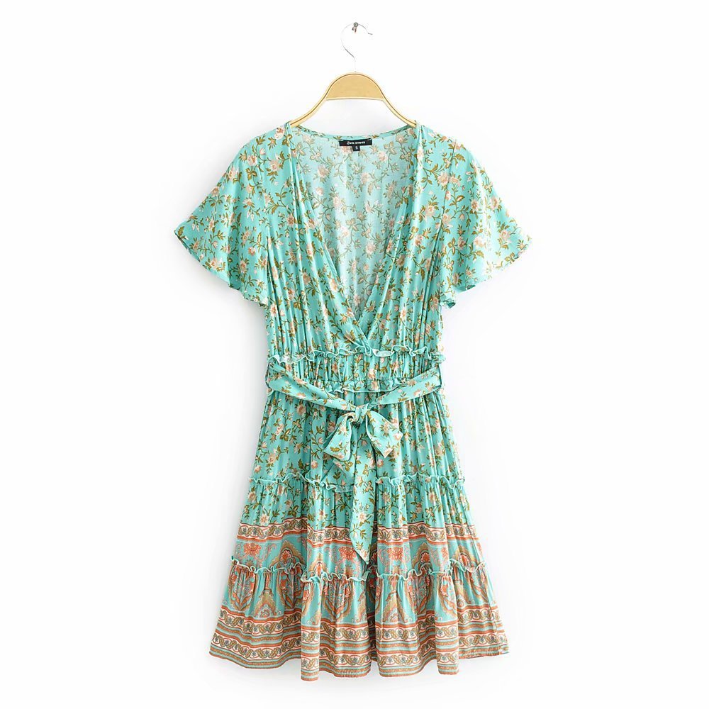V-neck print dress