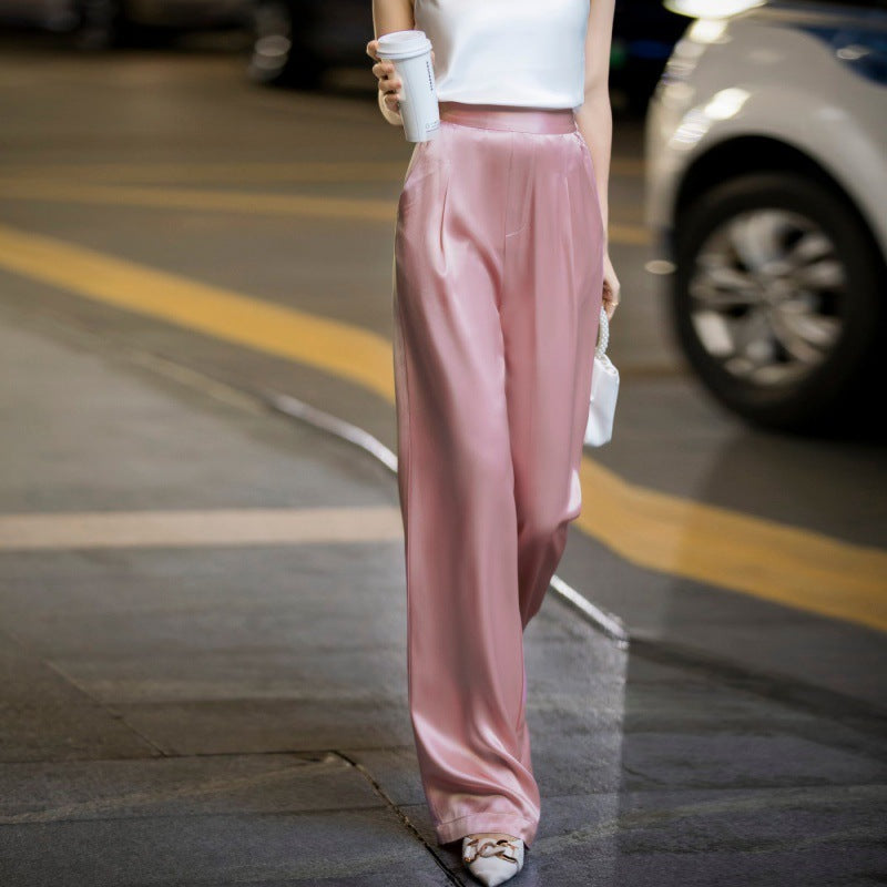 Women's High Waist Straight Suit Trousers