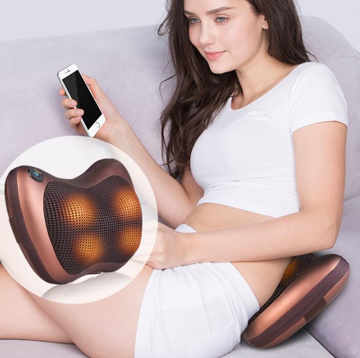 Home Finds - Electric Infrared Heating Kneading Neck Shoulder Back Body Spa Massage Pillow Car Chair Shiatsu Massager Masaj Device