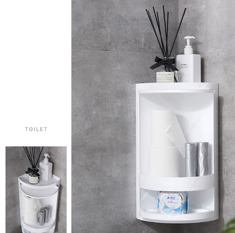 Home Finds - Bathroom shelf free punching wall hanging triangle storage rack kitchen bathroom vanity corner shelf corner