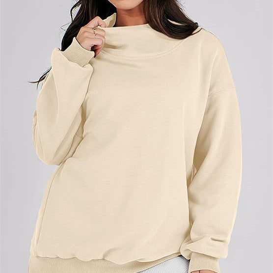 Solid Color Long Sleeve Pullover Top Ladies