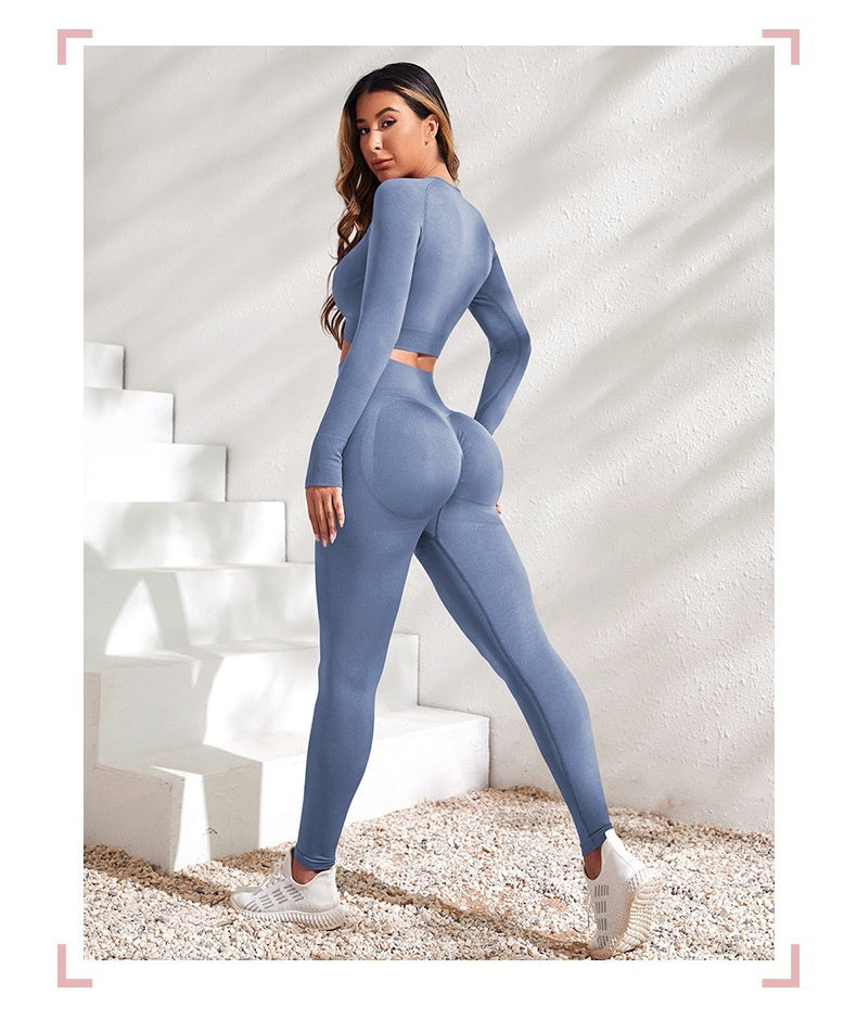 Seamless Booty Lift Extra Long Sleeve Gym Set