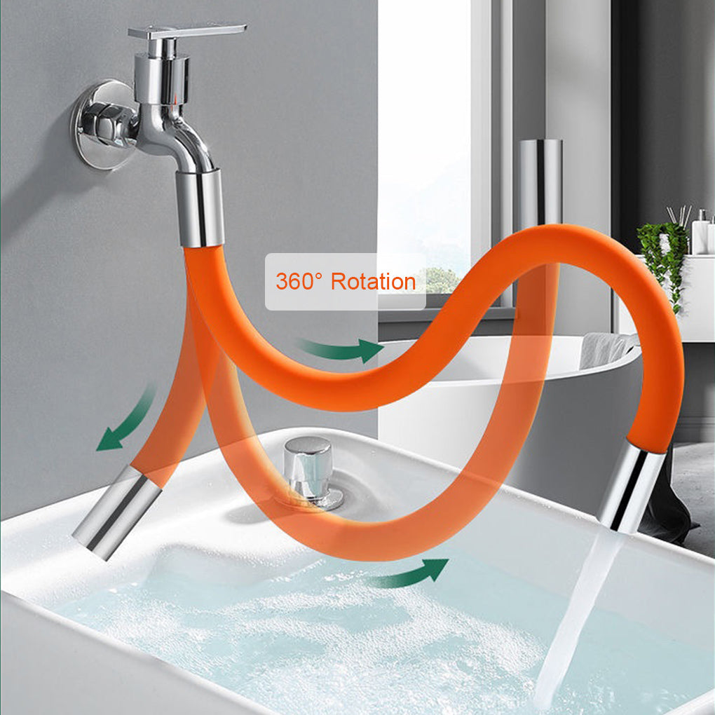 Home Finds - Faucet Extension Extender Bathroom 360 Rotation Adjust Free Bending Faucet Splash-proof Universal Extension Tube For Wash Basin