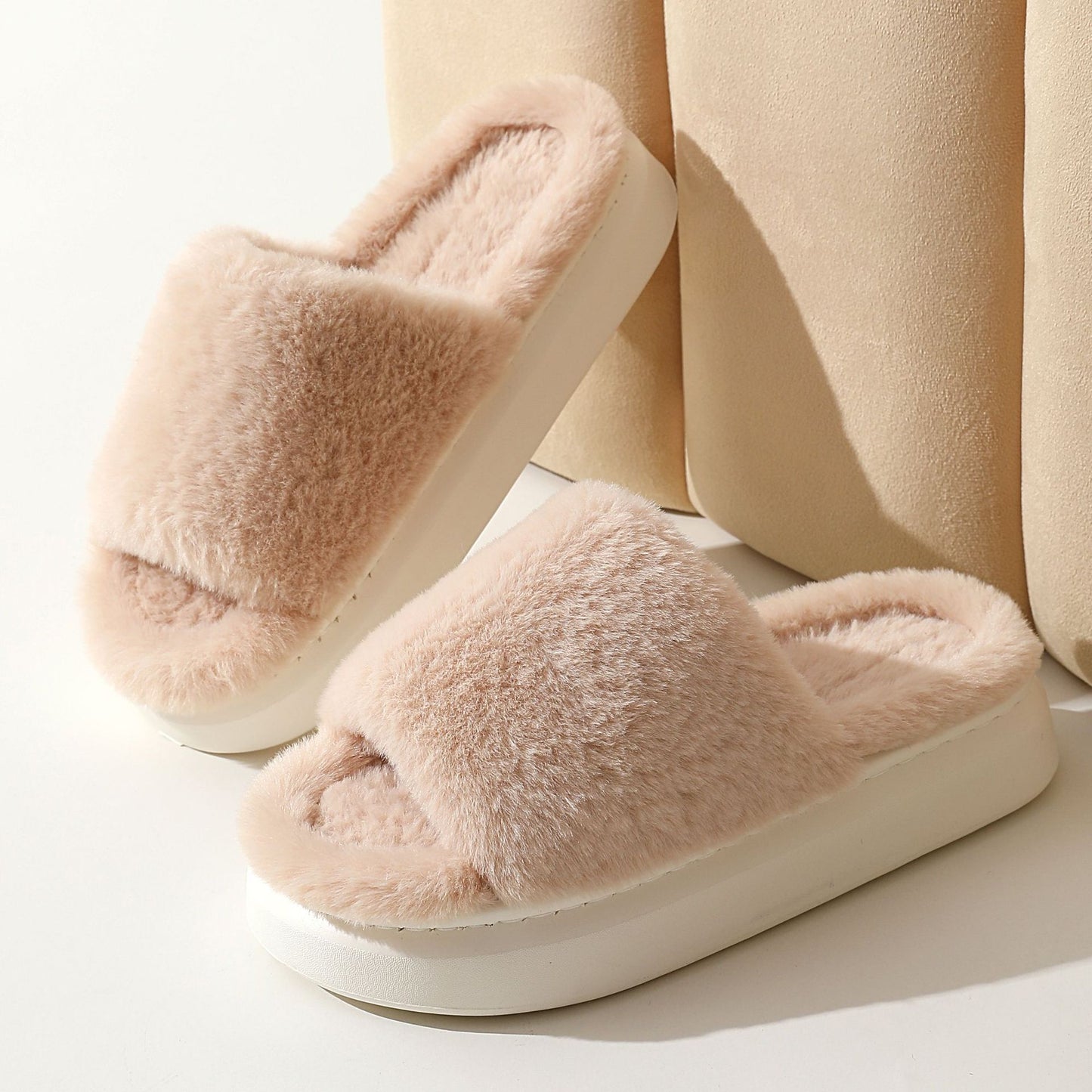 Fairy Style Thick-soled Eva Fluffy Slippers Women's Outer Wear