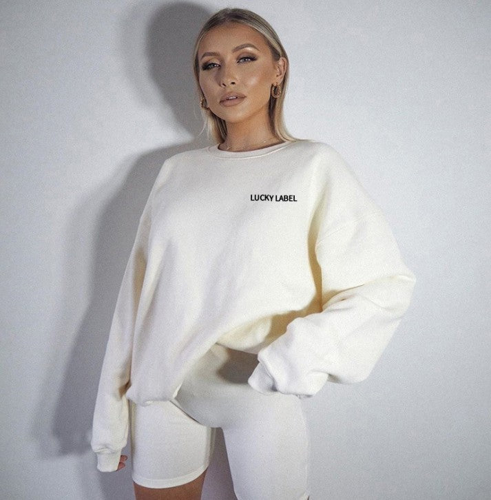 Letter embroidery sweater home pajamas casual suit