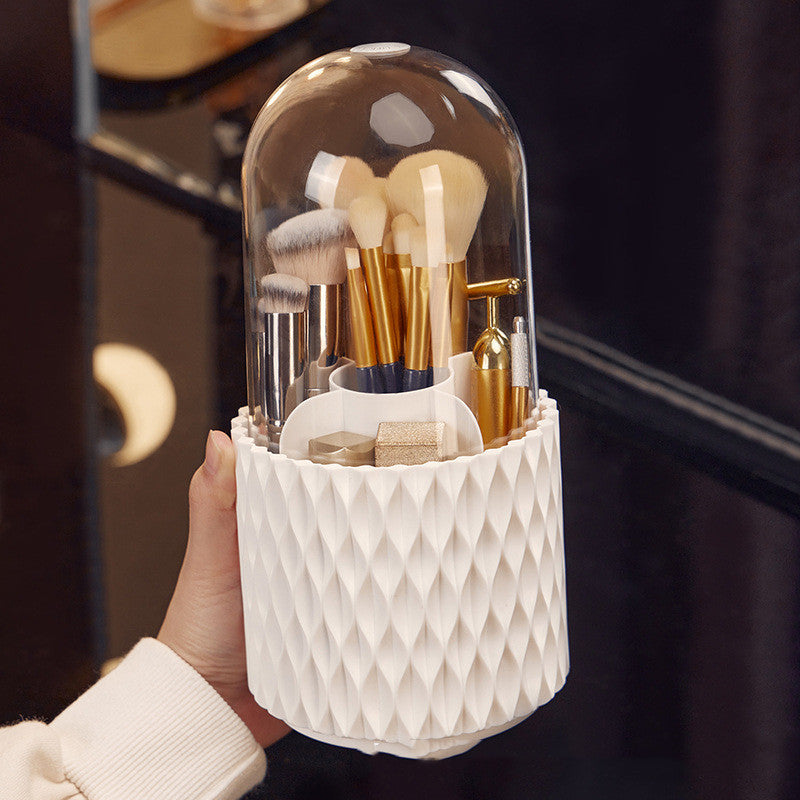 Rotating Transparent Makeup Brush Storage Bucket