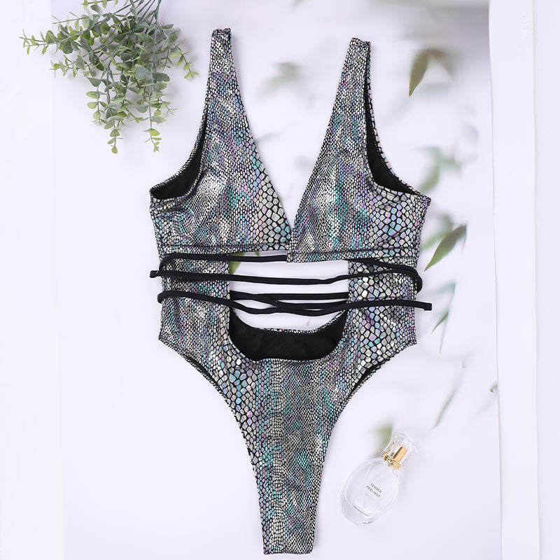 Strappy Lace Up Swimsuit