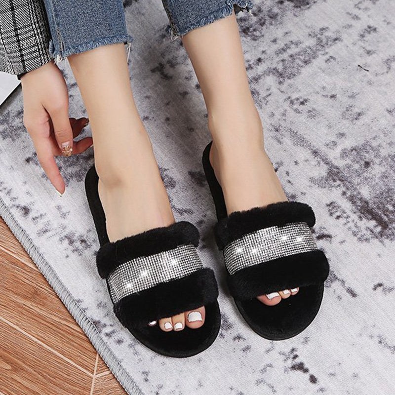 Home Warm Cotton Casual Fashion Fluffy Slippers