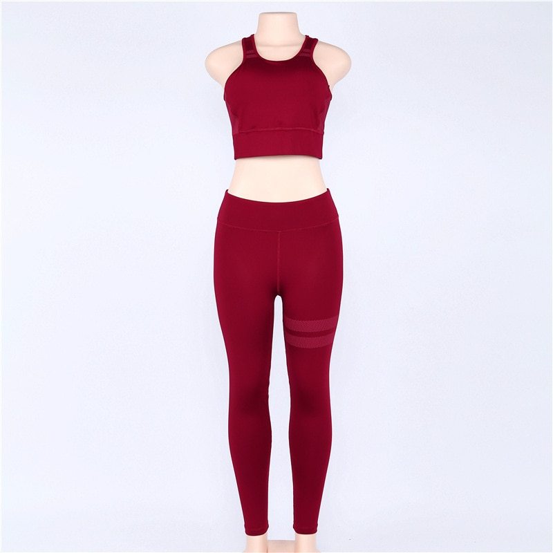 Women sport Suit Gym Yoga Sets 2 Pieces Women Sportwear Yoga Set Fitness Sportwear Workout Set Fitness Yoga Wear