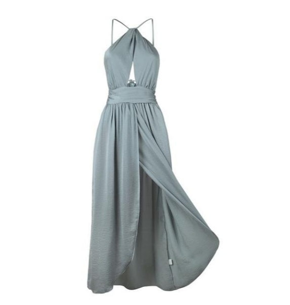 Cross-border for foreign trade sources Europe and the United States Amazon hot sexy backless dress Split fork hanging skirt