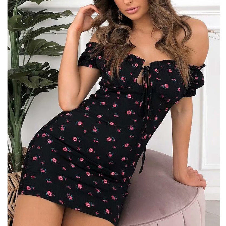 Sweet One-shoulder Floral Dress