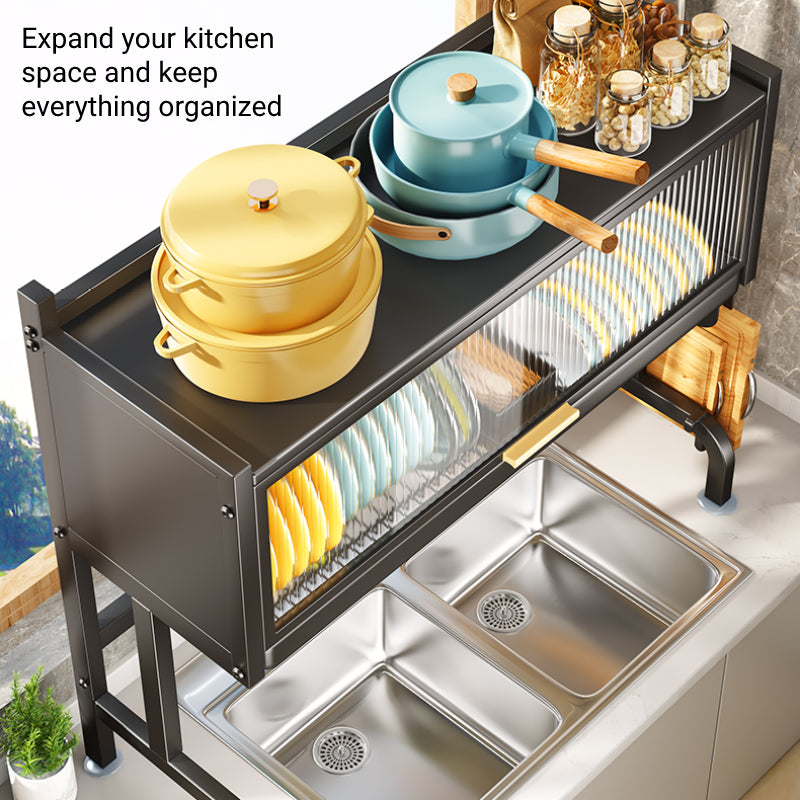 Retractable Hole Plate Kitchen Countertop Dish Drain Rack Multifunctional