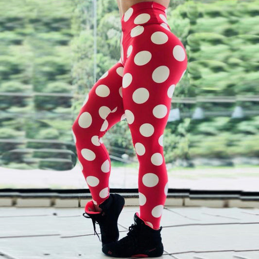 Red bottom white circle leggings