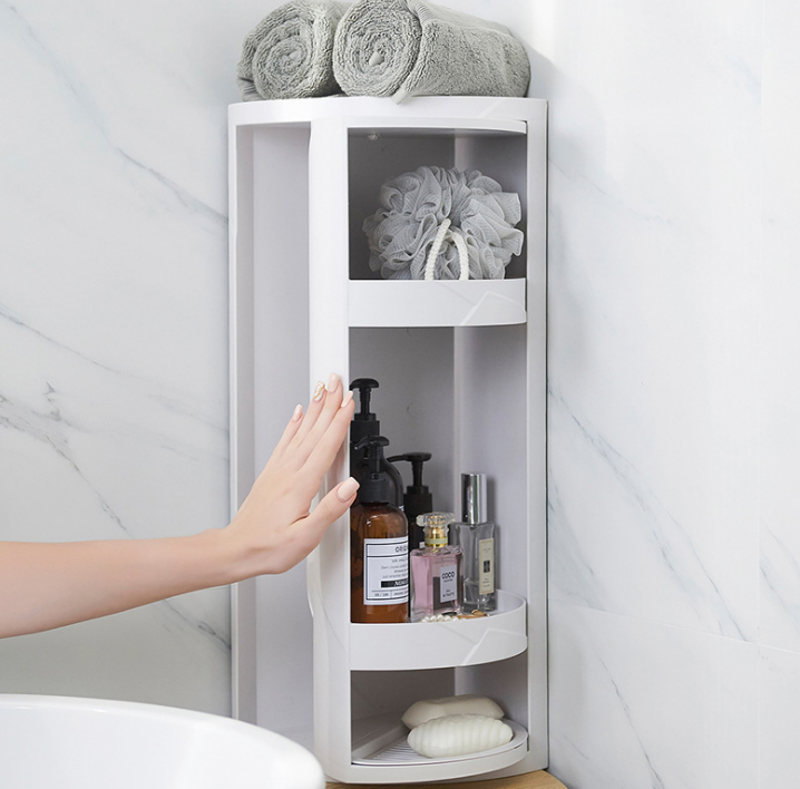 Home Finds - Bathroom shelf free punching wall hanging triangle storage rack kitchen bathroom vanity corner shelf corner